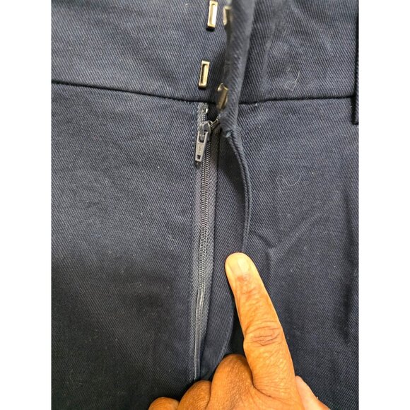 J.CREW Navy Blue Professional Wide-Leg Women's Pants Pockets Size 14/T - Picture 7 of 9